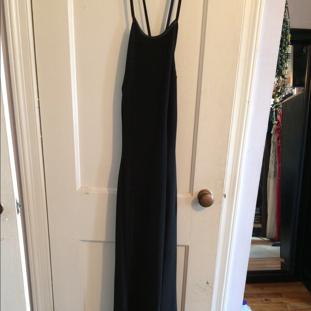 Black tie back gown